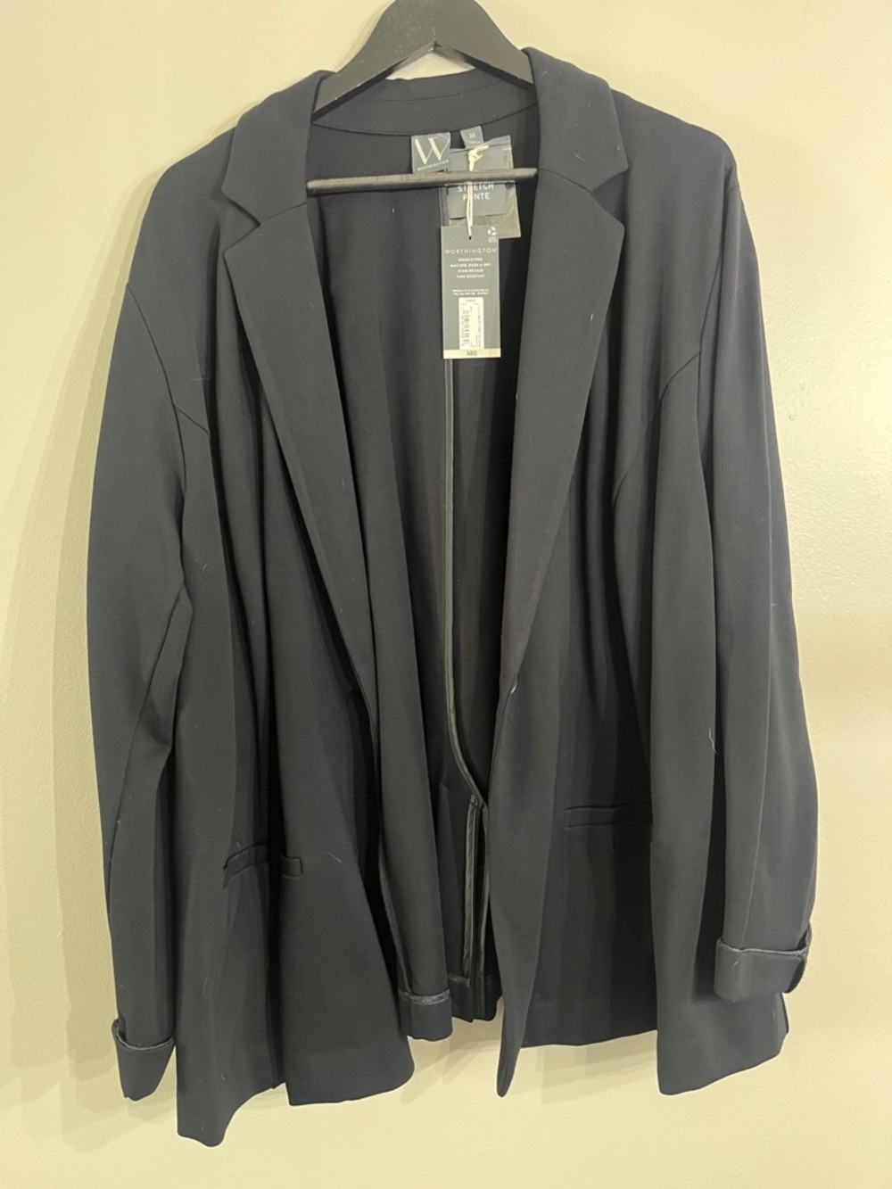 Worthington Black Open-Front Relaxed Blazer
